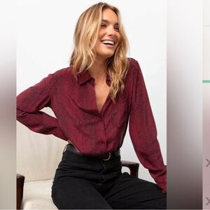 Rails Rebel Red Python 100% Silk Top